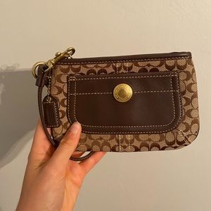 Like New Coach Mocha Wristlet